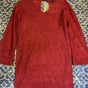 American Eagle Red Keyhole V-Neck Women’s Sweater